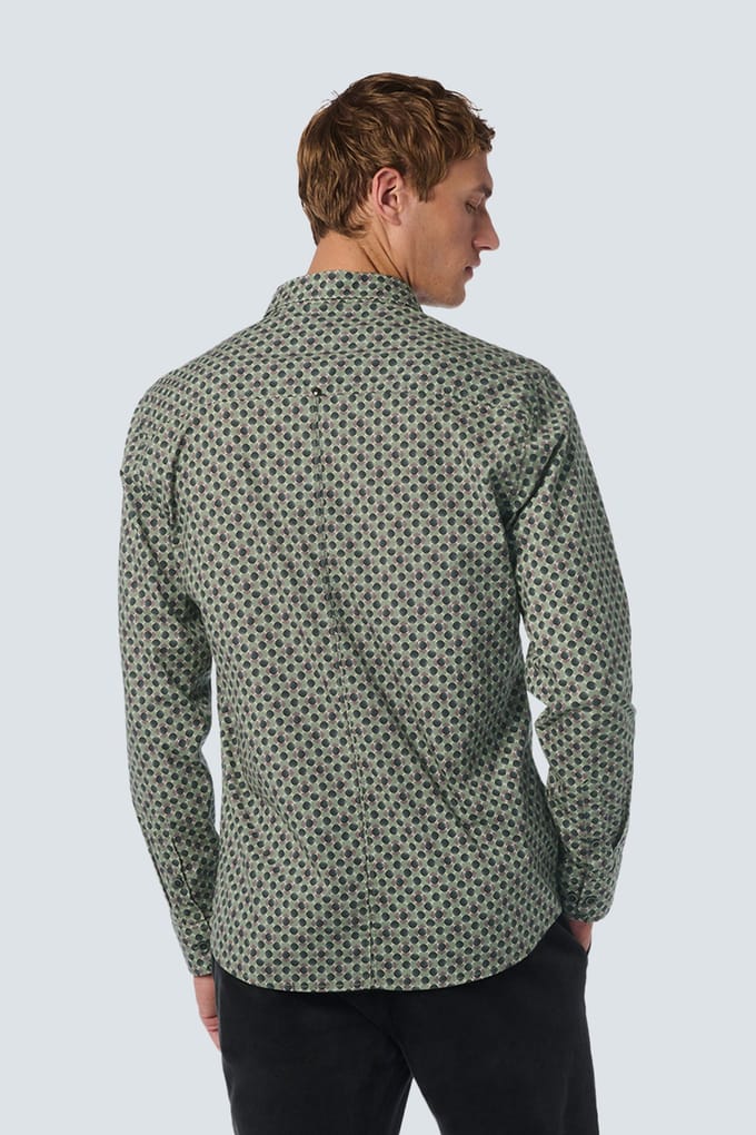 No Excess Shirt Stretch Allover Printed Smoke Größe: M | Casual hemden Outlet | Herren