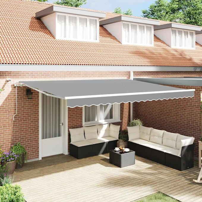 vidaXL - Zonnescherm - Frame - Wit - 400 - × - 300 - cm - Aluminium