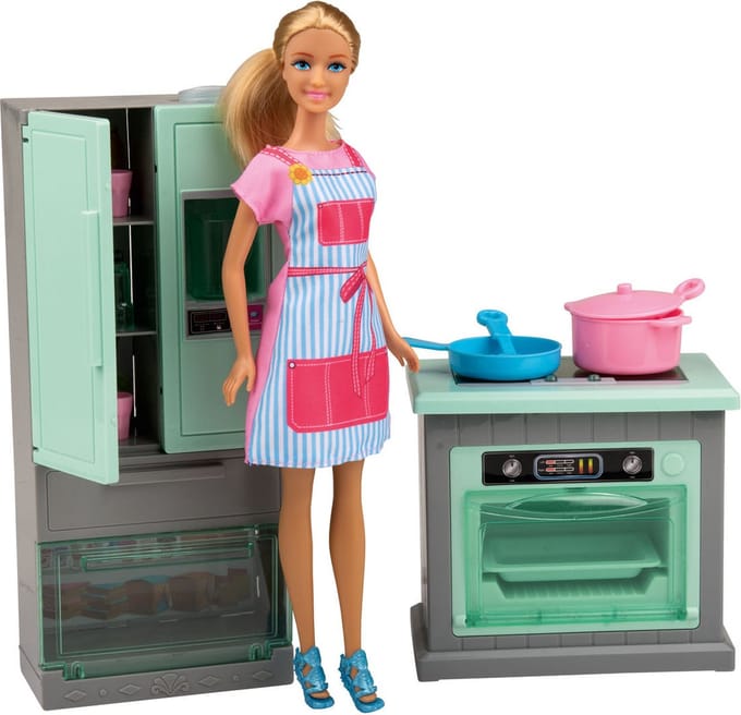 Playtive Modepop met keuken - 18-delig - Speelgoed