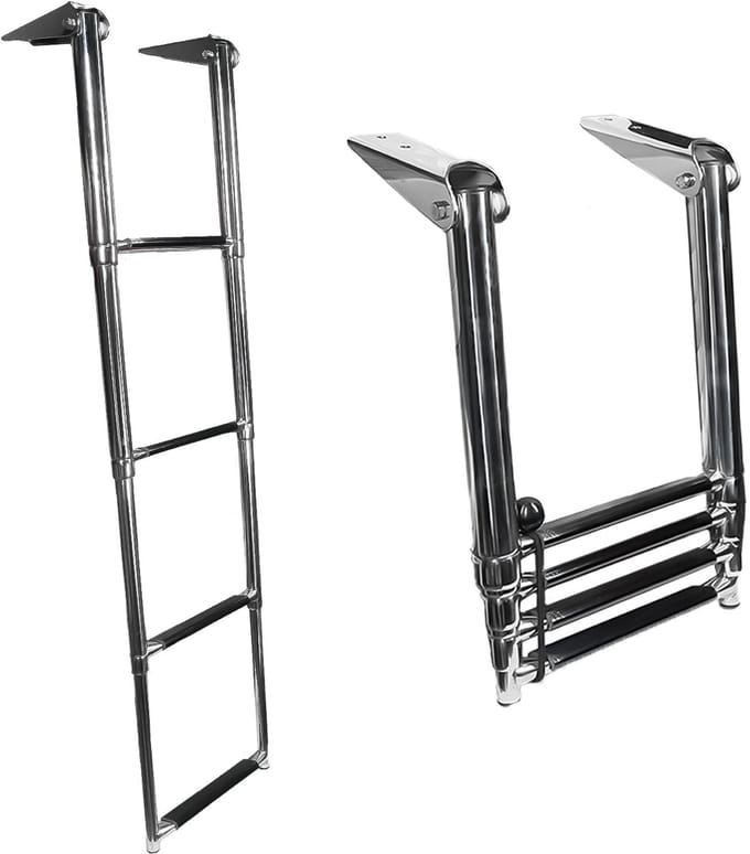 EvoNautic Zwemtrap Onder Platform - Bootladder - Steigertrap - Boot trap - Telescopisch 4-treden - RVS