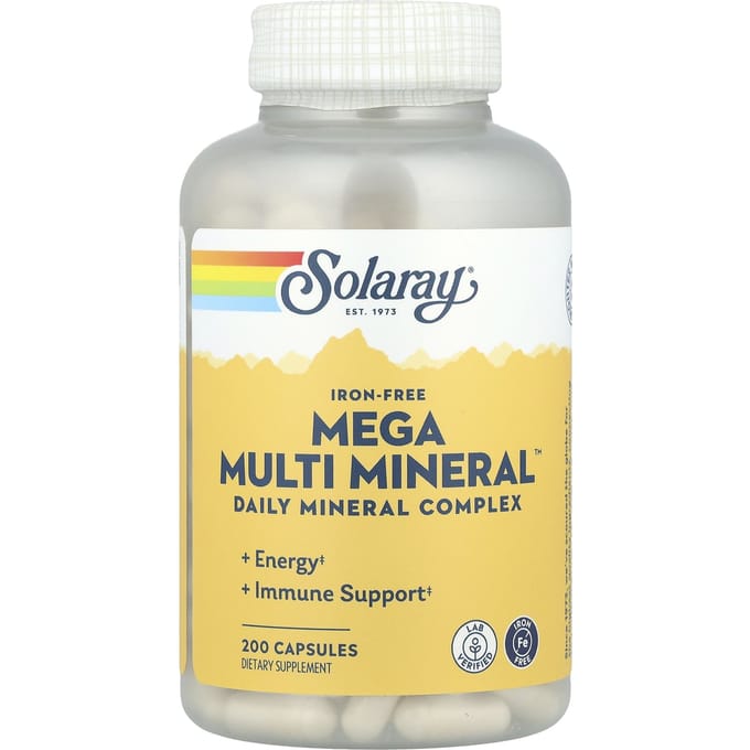 Mega Multi Mineraal, IJzervrij, 200 Capsules