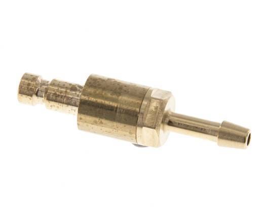 Messing DN 2.7 (Micro) Luchtkoppeling Insteeknippel 3 mm Slangpilaar Double Shut-Off