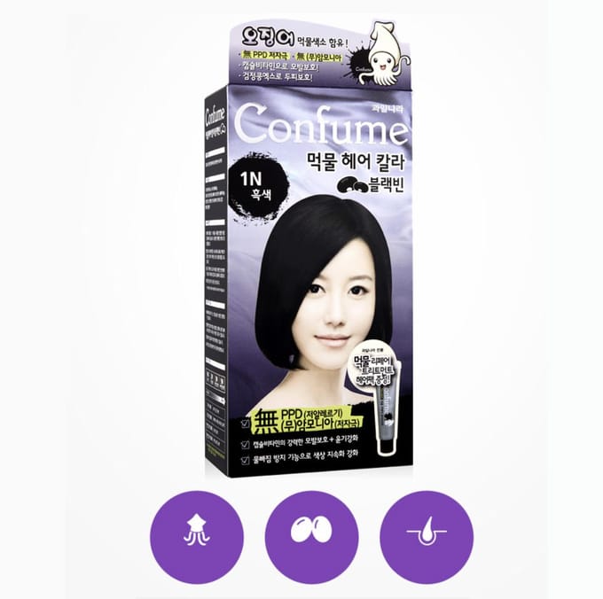 Fruit Nara Confume Inktvis Inkt Haarkleur Black Bean - 4Colors 1.#1N Black gray