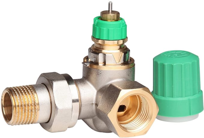Danfoss Dynamic Valve thermostatische radiatorafsluiter dubbel haaks rechts 1/2 instelbaar debiet van 25 135 l/h RA DV