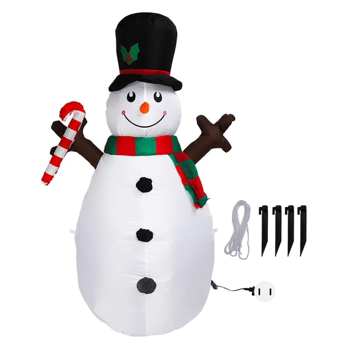 Opblaasbare Sneeuwpop Kerstdecoratie 1,6m met Lichteffecten Opblaasbare Buitendecoratie white