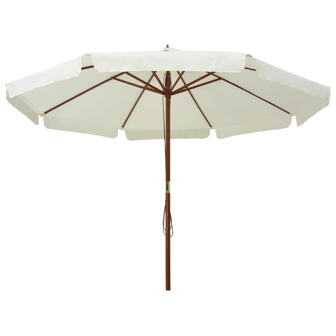 vidaXL - Parasol - met - houten - paal - 330 - cm - zandwit
