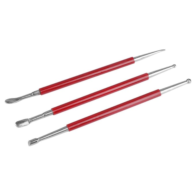 3 stuks Handgemaakte Lederen Plastic en Rubberen Drukpers Wisgereedschap Set red