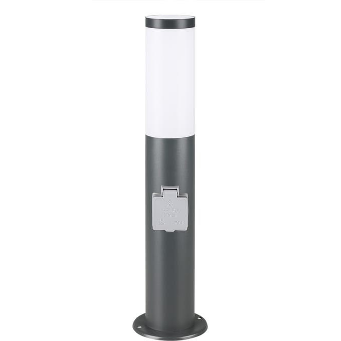 Monzana Buitenlamp – met Stopcontact RVS E27 - IP44 Antraciet