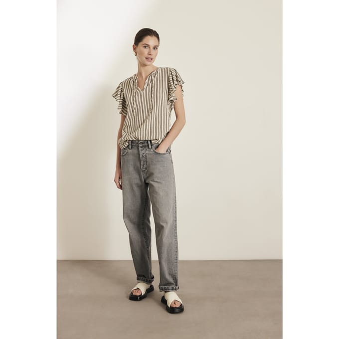 Knitted Scarlett Top Graphite Größe: S | Blusen Outlet | Damen