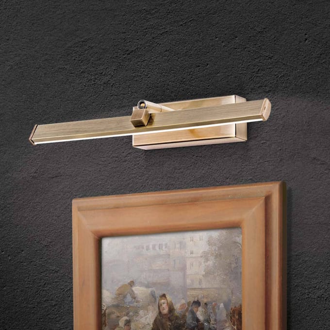 ORION LED schilderijlamp Suren in antiek messing, 30 cm