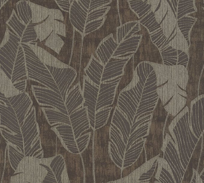 JUNGLE BLADEREN BEHANG | Botanisch - Bruin Grijs Zwart - A.S. Création Jade 2