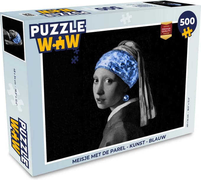 Puzzel Meisje met de parel - Kunst - Blauw - Legpuzzel - Puzzel 500 stukjes
