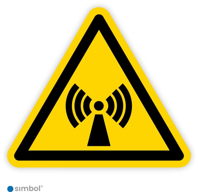 Simbol® - Stickers Niet Ioniserende Straling (W005) - Formaat ▲ 5 x 5 x 5 cm.