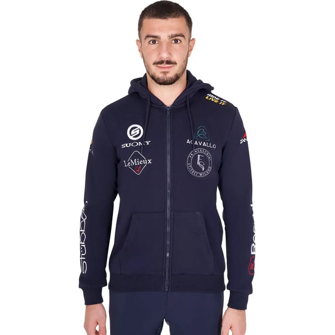 Hoodie met rits en multilogo Equestro