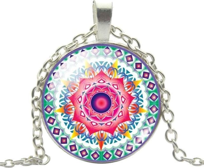 Fako Bijoux® - Ketting - Cabochon - Kaleidoscope 2