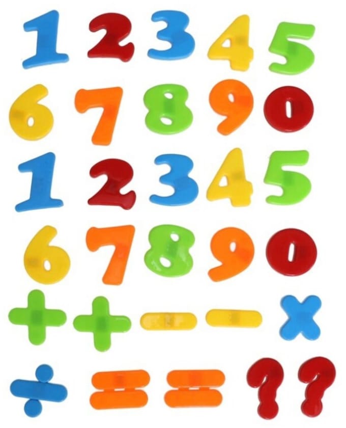 Gerimport Magnetische cijfers/rekenen set - regenboog kleuren - 4 cm
