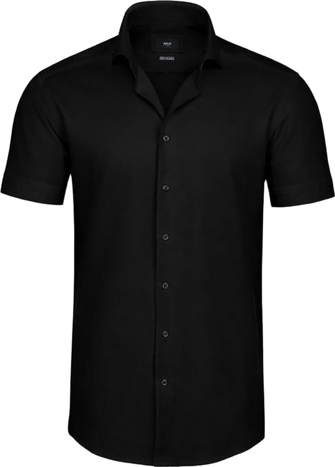 Heren Overhemd korte Mouwen - Zwart - Blouse