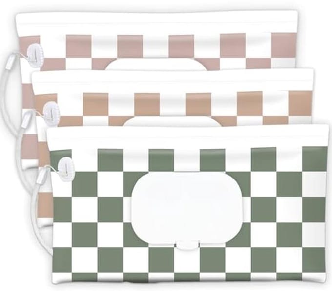 Draagbare Hervulbare Baby Doekjes Dispenser - 3-Pack Waterdichte en Stofdichte Luier Veeg Houder