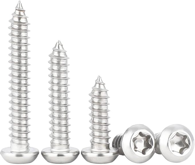 100 Stuks M5 x 16mm Zelftappende Schroeven, Torx Platte Hoofd, RVS, Zelfborende Schroeven voor Diverse Toepassingen