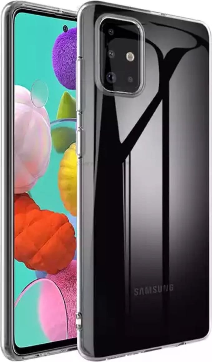 Silicone back cover Geschikt voor Samsung Galaxy A51 4G /Transparant hoesje + gratis screen protector