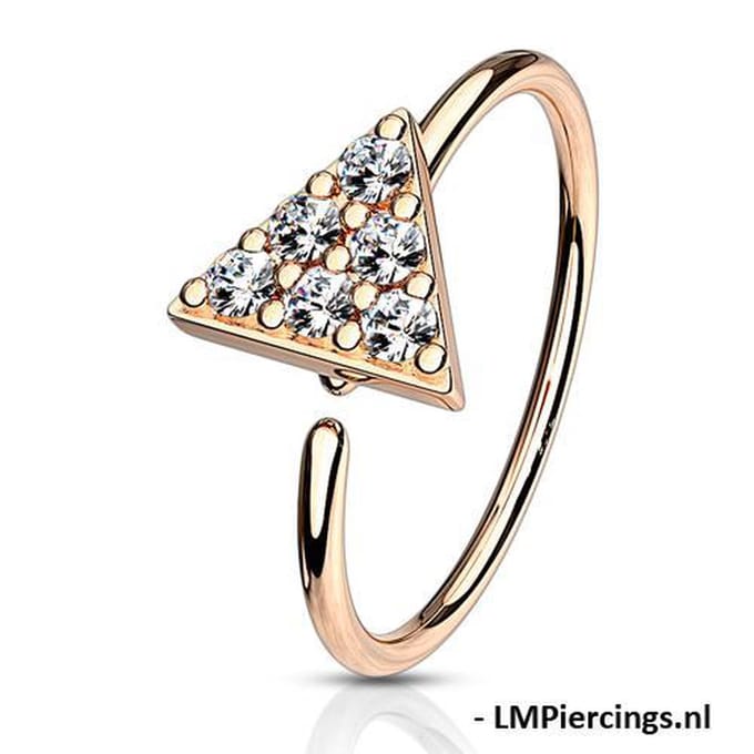 Piercing triangle ringetje rose gold plated - LMPiercings