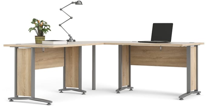 Giga Living Bureau Prima - Grijs/Naturel - 200x200x75cm