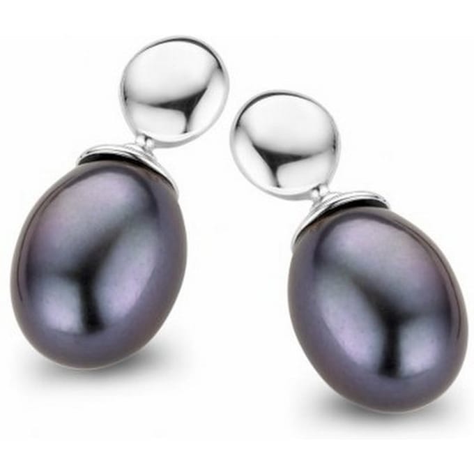 Casa Jewelry Oorhangers Tahiti Dot Grey - Zilver