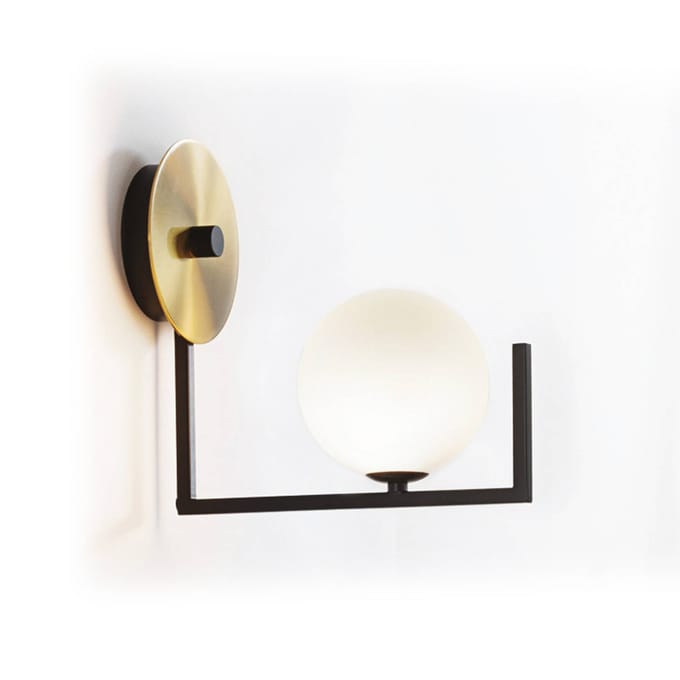 IDEAL LUX wandlamp Birds, zwart/messing, hoogte 25 cm, metaal