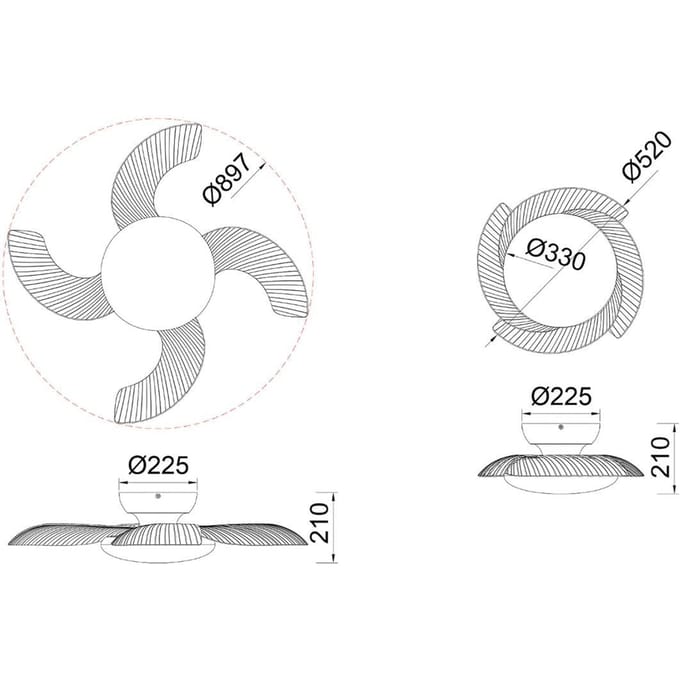 Mantra Iluminación LED plafondventilator Aloha wit, stille DC-motor, Ø 90 cm, CCT