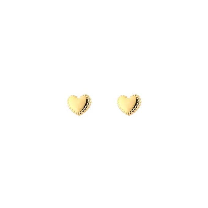 Hartjes patroon oorknopjes goud