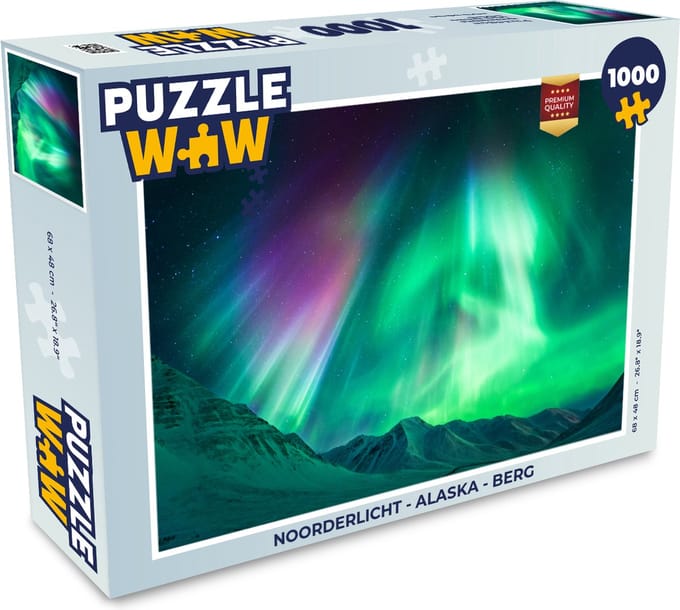 Puzzel Noorderlicht - Alaska - Berg - Legpuzzel - Puzzel 1000 stukjes volwassenen
