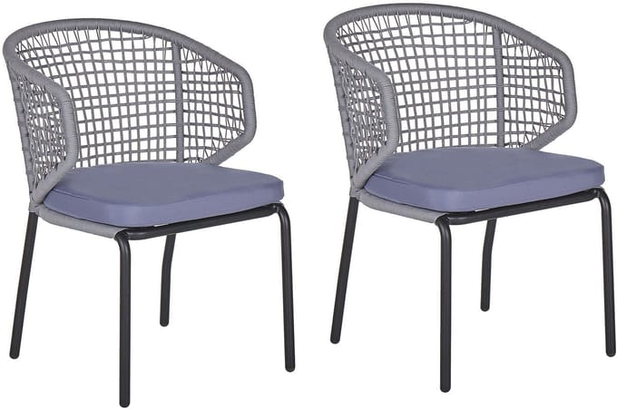 PALMI - Tuinstoel set van 2 - Grijs - Aluminium