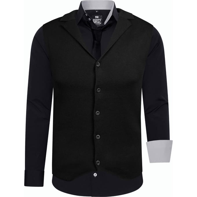 Driedelig pak met overhemd, vest en stropdas