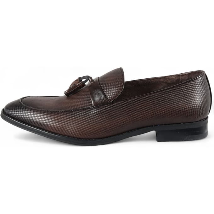 Heren bruine klassieke kwastloafers formele schoenen