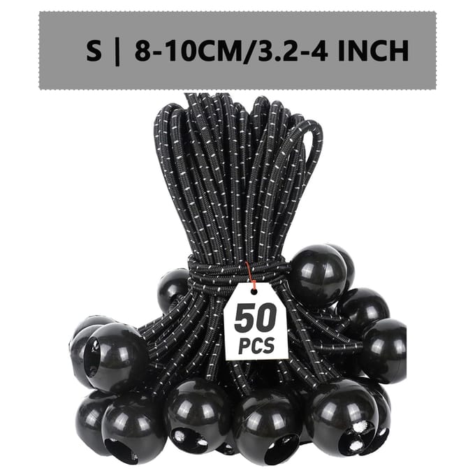 50 Stuks Heavy Duty Bal Bungee Koorden 4 6 9 Inch UV Bestendig Zeil Vastzetters Voor Kampeer Tent Luifel