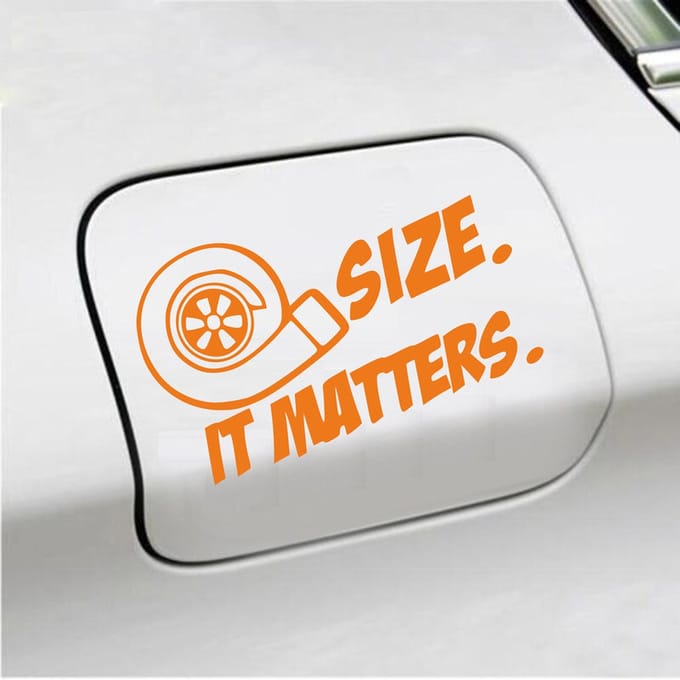 Bumpersticker - Size It Matters - 10 X 17 - Oranje