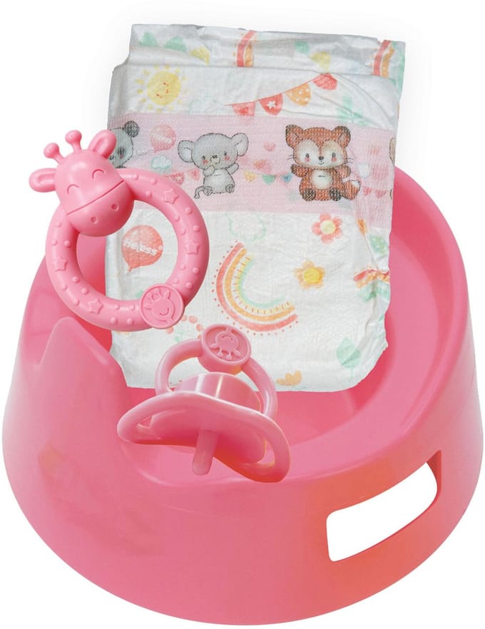 Poppenpotje met Accessoires Roze - 15cm