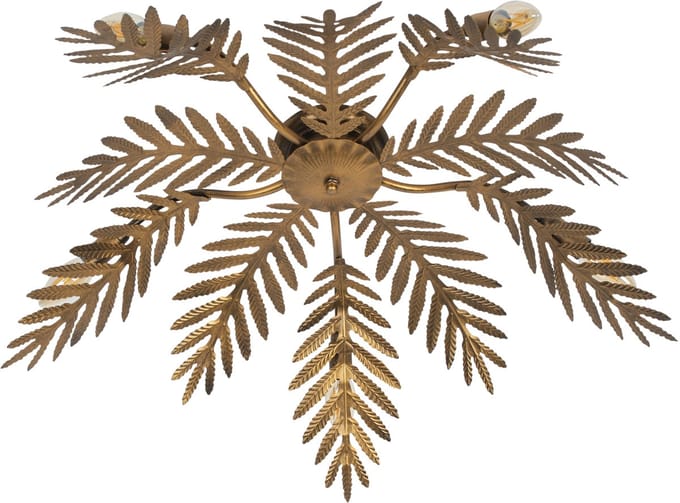 QAZQA Botanica Plafonnière - 5 lichts - Ø 700 mm - Goud/messing