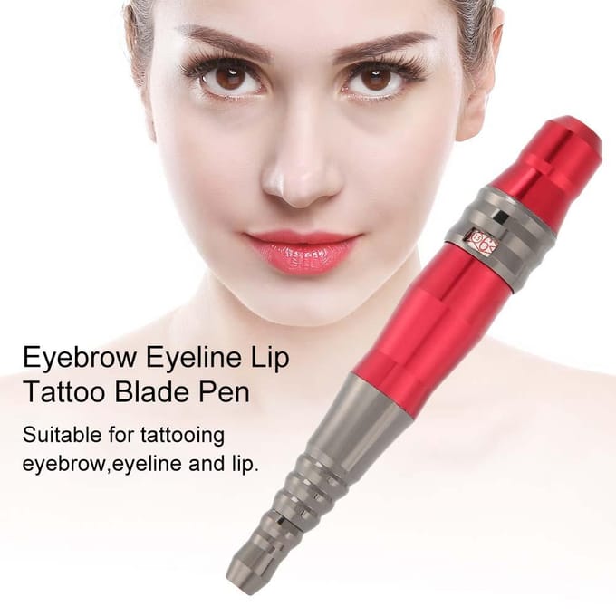 Machine Stylo Tatouage Microblading Semi-Permanent Sourcil Eyeliner Lèvre Stylo Tatouage Rouge Rose EU Plug gray
