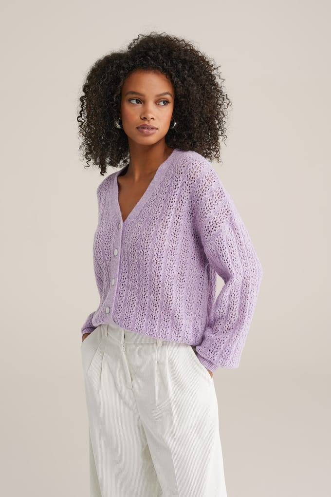 WE Fashion Knitted Cardigan Lilac Taglia: XL | Maglioni a maglia Outlet | Donna | Viola