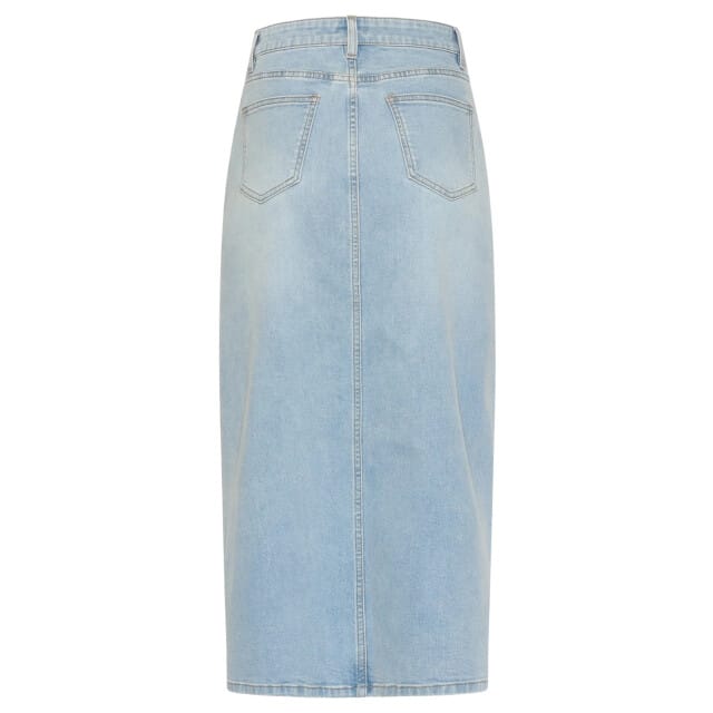Smashed Lemon Lichtblauwe midi rok met split |
