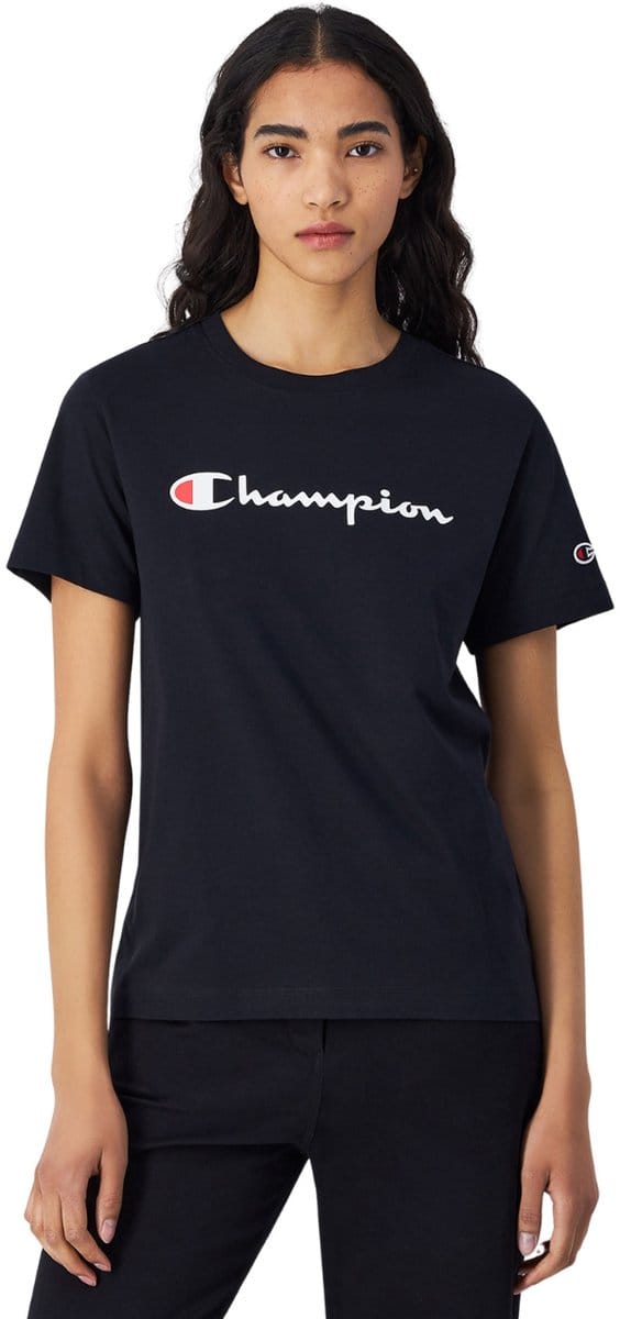 Champion T-shirt Dames SS Tee Zwart - Maat M