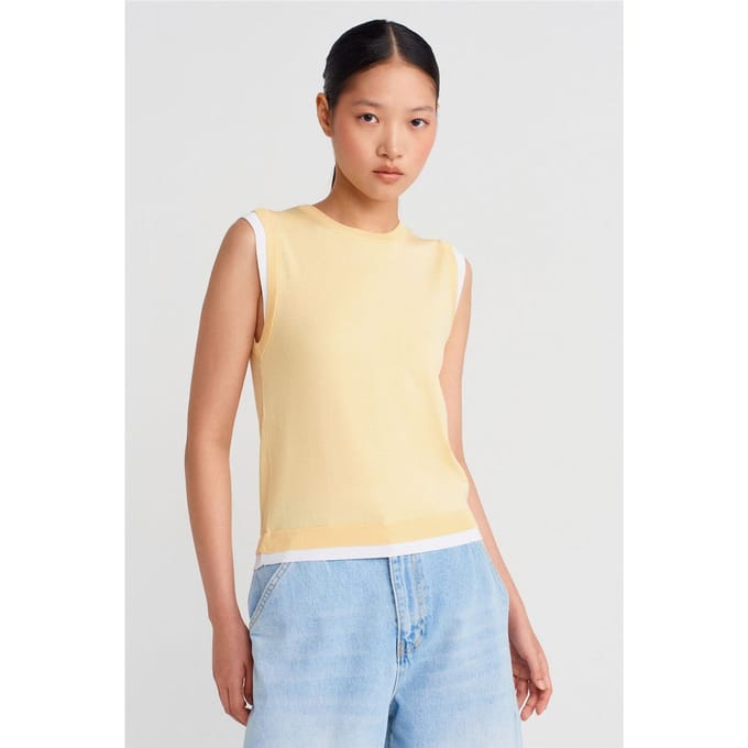 Mouwloze Ribgebreide Top