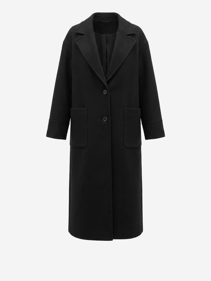 OMBRE Jas - Lange Mouw - Knopen - Effen Zwart M/L