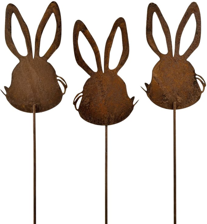 Bloemplug roest konijn decoratie 7,5 cm×11,5 cm 6 st, 6 Stück