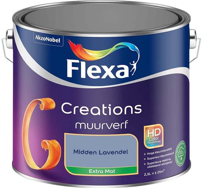 Flexa - Creations Muurverf Extra Mat - Midden Lavendel - Mengverf - 2,5 L