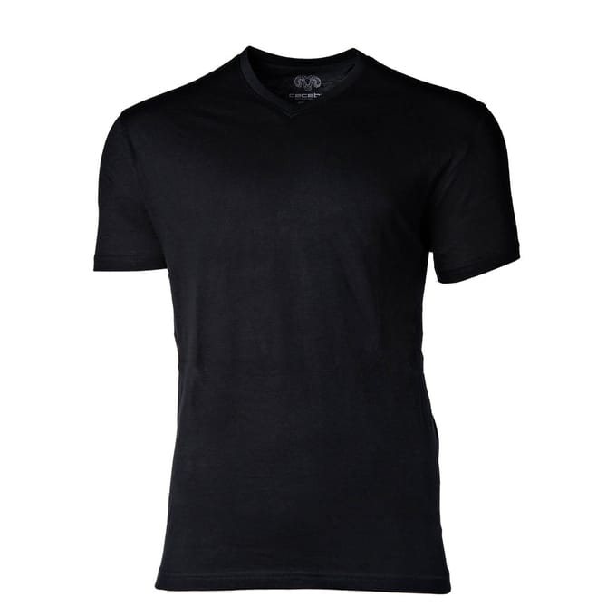 CECEBA Maverick American Heren T-shirt - 2-pack - V-hals - Zwart