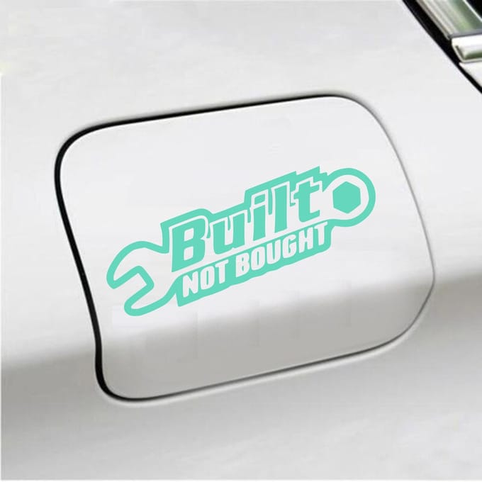Bumpersticker - Built Not Bought - 8 X 20 - Mint