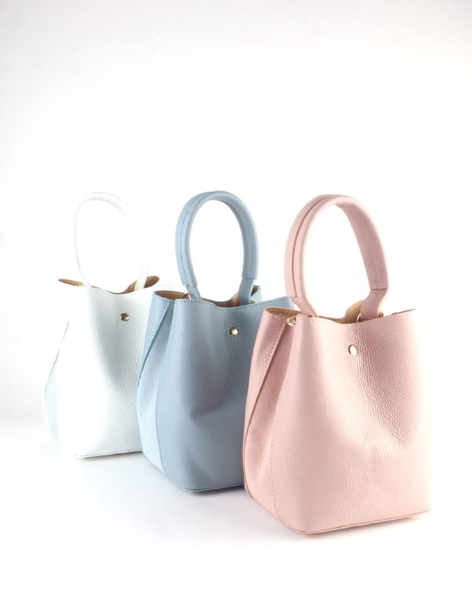 Giuliano lederen handtas Airah - Dames - Made in Italy - Roze