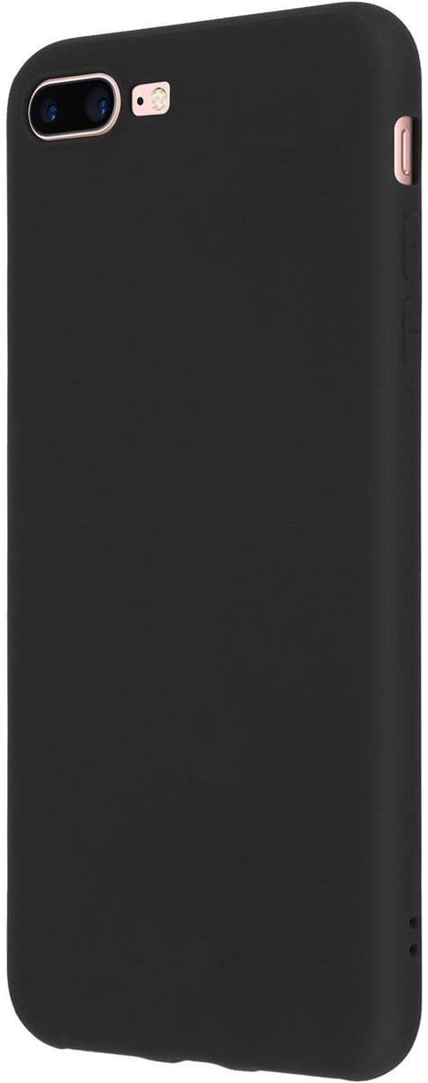 Forcell, Hoes Geschikt voor iPhone 7 Plus / 8 Plus Soft Touch siliconengel, Zwart